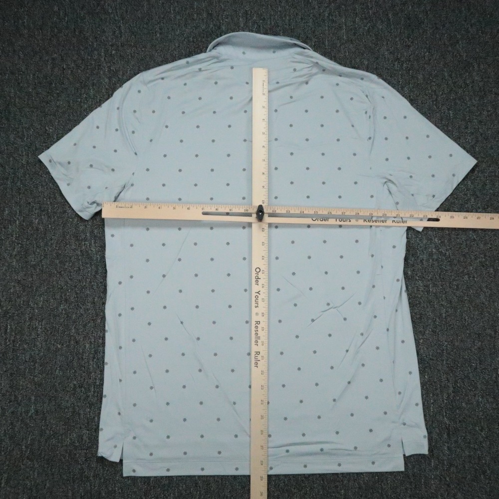 lululemon Shirt Mens Large Blue Snap Front Performance Polo Short Sleeve Golf - Picture 4 of 7